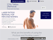 Tablet Screenshot of citytattooremoval.com